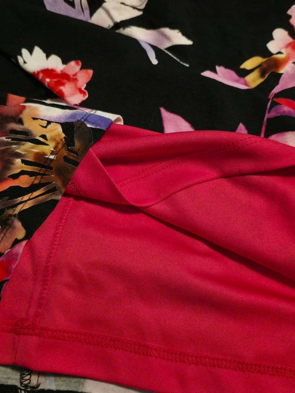 4/$97 Deal! Frank Lyman Design Black Floral Bell-Sleeve Dress with Pink & Purple - Picture 11 of 16